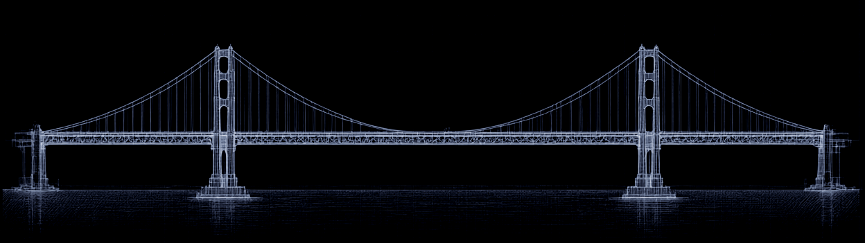 Architectural suspension bridge connecting the 1992 and 2026 United works